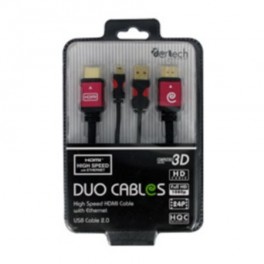 Cable Dertech pack duo HDMI+ USB
